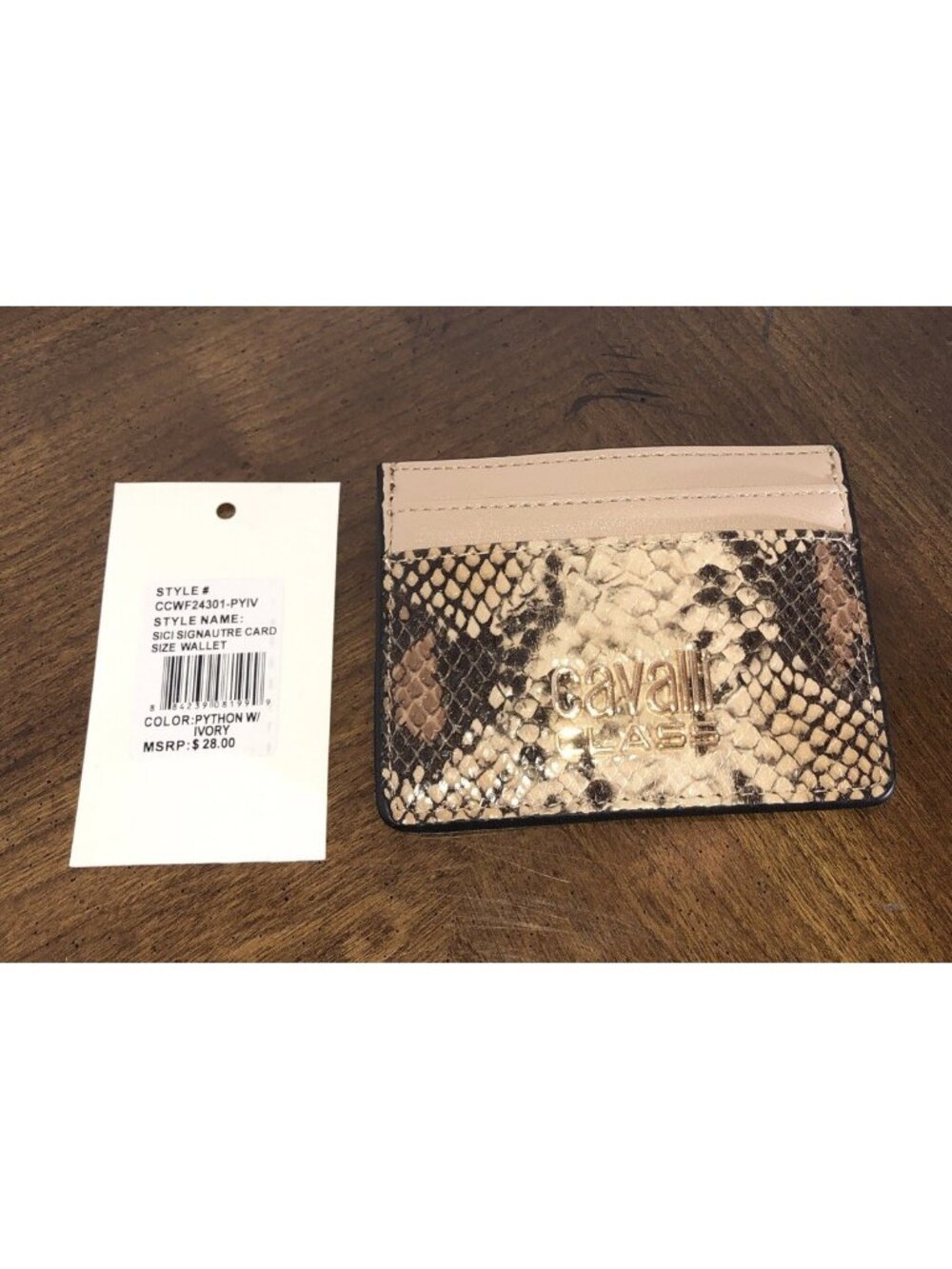 Cavalli Class Signature Card Wallet Python 4” x 3”
